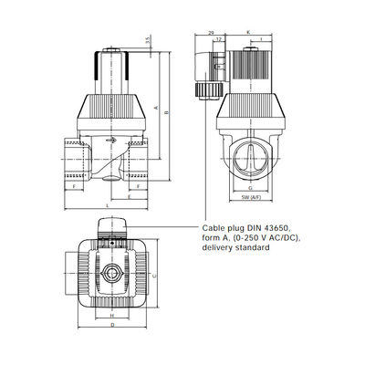 Type 6221 Piston Valve 2/2 Way Servo-Assisted เป็นโซลินอยด์วาล์วสำหรับอากาศที่มีพัลซิ่งสูงและอัดอากาศ