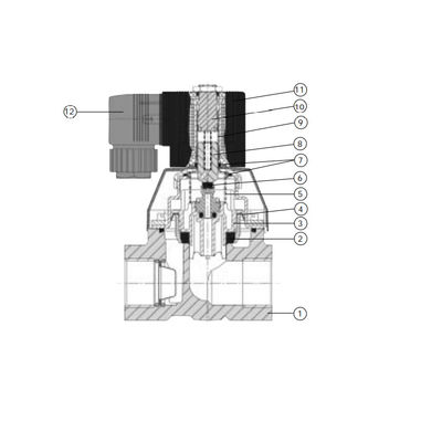 Type 6221 Piston Valve 2/2 Way Servo-Assisted เป็นโซลินอยด์วาล์วสำหรับอากาศที่มีพัลซิ่งสูงและอัดอากาศ