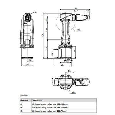 ABB IRB 120 6 แกนแขนหุ่นยนต์อุตสาหกรรมสำหรับการผลิตที่ยืดหยุ่นและกะทัดรัด แขนหุ่นยนต์อุตสาหกรรม Payload 3 Kg
