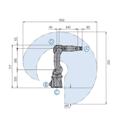 yaskawa MOTOMAN-GP7 หุ่นยนต์อุตสาหกรรมพาเลทสำหรับหุ่นยนต์หยิบสินค้าพร้อมแขนหุ่นยนต์ 6 แกน