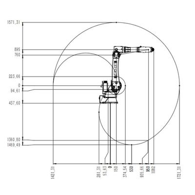 แขนหุ่นยนต์อุตสาหกรรม 6 แกนจีน TKB2670-20KG-1721mm เป็นหุ่นยนต์อุตสาหกรรม