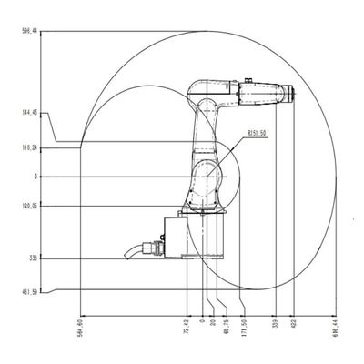หุ่นยนต์ขนถ่ายวัสดุ TRB050-3kg-616mm Robotic Arm 6 Axis As Universal Robot