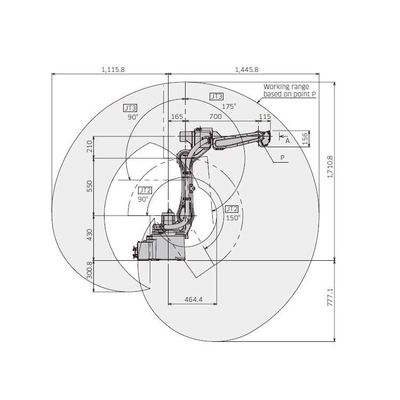 แขนหุ่นยนต์การปั่นวงกลม 6 แกน BA006N สําหรับ Cnc Arc Welding Automation เป็นหุ่นยนต์การปั่น