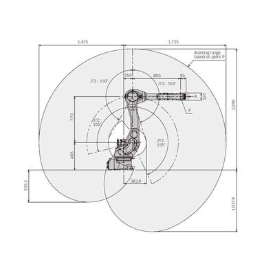 6 Axis Robot Arm Palletizer RS020N สําหรับอัตโนมัติการจัดการพาเลติซิ่ง ในฐานะหุ่นยนต์พาเลติซิ่ง