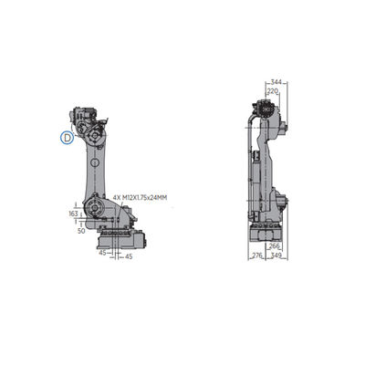 หุ่นยนต์ประกอบ MOTOMAN-GP180 พร้อมแขนหุ่นยนต์ 6 แกนพร้อมน้ำหนักบรรทุกกริปเปอร์สำหรับหุ่นยนต์อุตสาหกรรม 180 กก