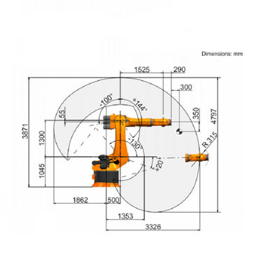Kuka Pallet แขนหุ่นยนต์อุตสาหกรรม 6 แกน KR 240 R3330 น้ำหนักบรรทุก 240Kg Palletizer Robot พร้อม Gripper Smart Robot