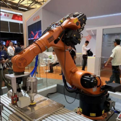 Kuka Palletizing Robot Kr 10 R1420 10kg พิกัดน้ำหนักบรรทุก 6 แกนแขนหุ่นยนต์อุตสาหกรรมแขนหุ่นยนต์สำหรับพาเลท