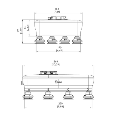 กริปเปอร์สุญญากาศไฟฟ้าน้ำหนักบรรทุกสูงของกริปเปอร์ที่ปรับแต่งได้สำหรับหุ่นยนต์จัดเรียงพาเลทที่ใช้กับหุ่นยนต์ร่วมมือ