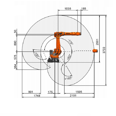 Smart Robot KR 70 R2100 PA พาเลท Robotics กริปเปอร์ KUKA หุ่นยนต์อุตสาหกรรม