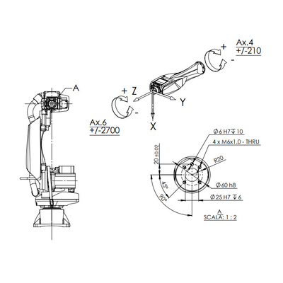 High Reach Manipulator Racer-7-1.4 พร้อมการเข้าถึง 1436MM เป็นหุ่นยนต์อุตสาหกรรม 6 แกนสำหรับเครื่องเชื่อม ZARC