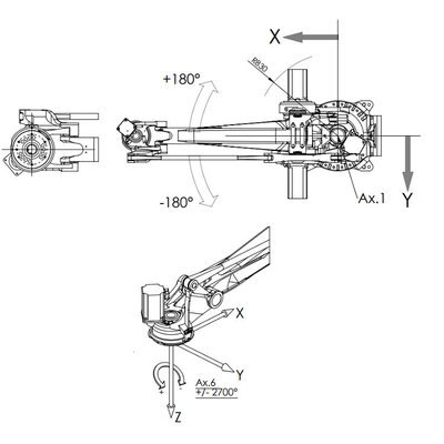 COMAU PAL-260-3.1 แขนหุ่นยนต์น้ำหนักบรรทุก 260KG สำหรับการจัดการและการวางพาเลท