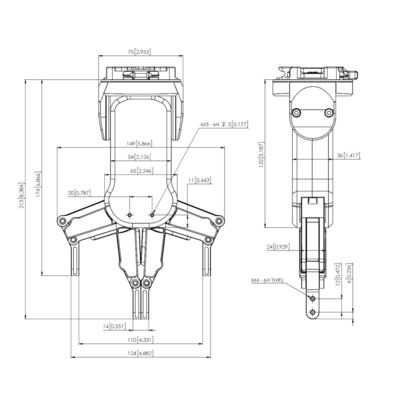 ONrobot หุ่นยนต์กริปเปอร์ RG2 มือจับสองนิ้วทำงานสำหรับ UR cobot กริปเปอร์ไฟฟ้า
