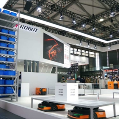 AGV Robot Q7-1500D Slam / QR Code Navigation With CNGBS โรบอตโคบอตสําหรับโรบอตการจัดการวัสดุ