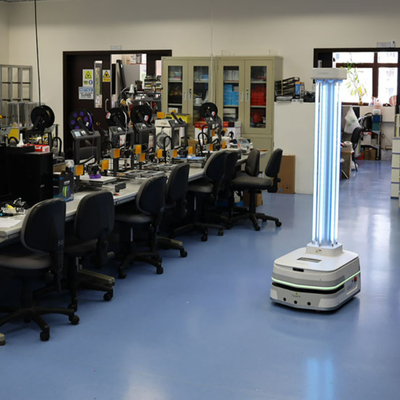 Geek+ AGV Robot Uv Light สมาร์ทยูวีฆ่าเชื้อหุ่นยนต์ The Public Health Guardian