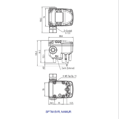SPTM-5V สมาร์ทไฟฟ้าควบคุมวาล์วตำแหน่งเครื่องส่งสัญญาณชิ้นส่วนนิวเมติก