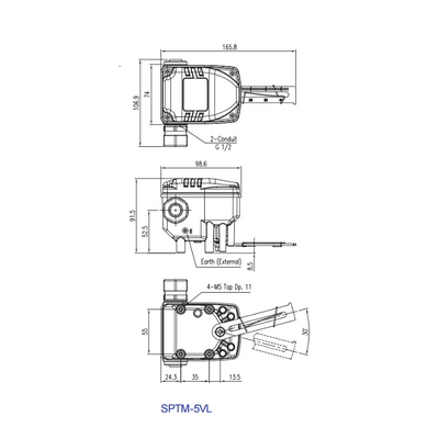 SPTM-5V สมาร์ทไฟฟ้าควบคุมวาล์วตำแหน่งเครื่องส่งสัญญาณชิ้นส่วนนิวเมติก