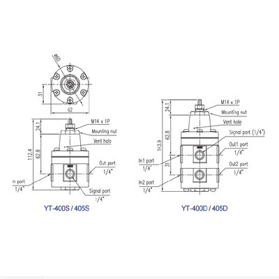ล็อควาล์วควบคุมไฟฟ้าตัวกำหนดตำแหน่งเหล็ก YT-400S