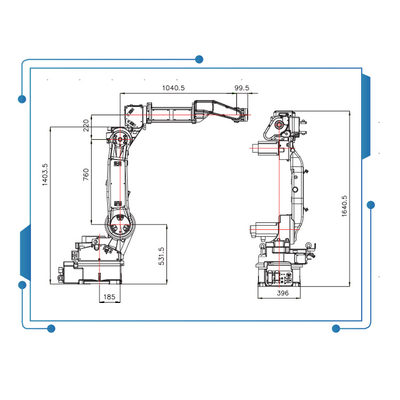หุ่นยนต์เชื่อม GBS Arc ของจีน 6 แกน GBS6-C2080 พร้อมเครื่องเชื่อม Ehave CM350AR