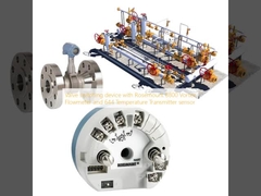 อุปกรณ์เปลี่ยนวาล์วที่มี Rosemount 8800 Vortex Flowmeter และ 644 Sensor Temperature Transmitter